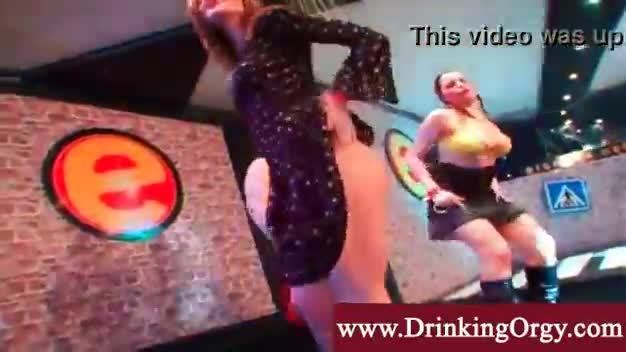 Dressed up partygirls go wild at an orgy