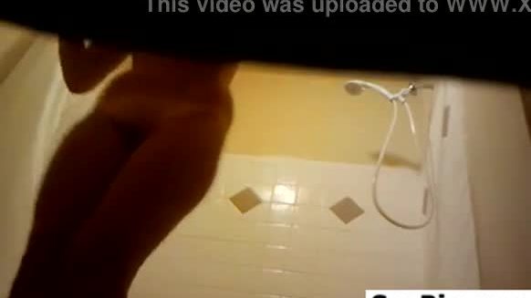 Blonde Teen Watched Taking A Shower