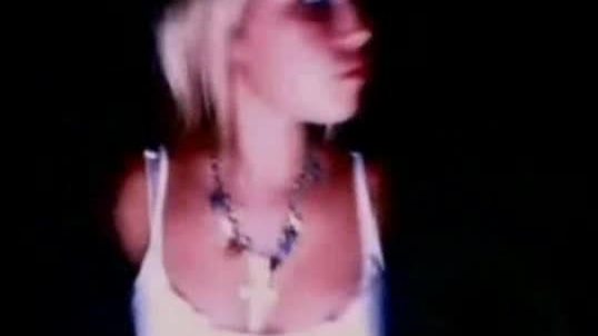 Webcam blonde in the dark
